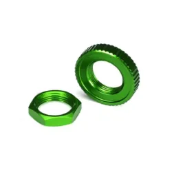 Servo saver nuts, aluminum, green-anodized (hex (1) serrated, TRX8345G