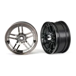 Wheels, 1.9' split-spoke (black chrome) (front) (2), TRX8371