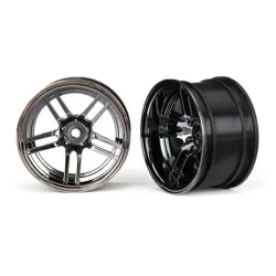 Wheels, 1.9' split-spoke (black chrome) (wide, rear) (2), TRX8372