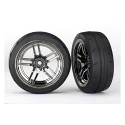 Tires and wheels, assembled, glued (split-spoke black chrome, TRX8373
