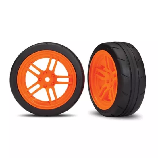 Tires and wheels, assembled, glued (split-spoke orange VXL, TRX8373A