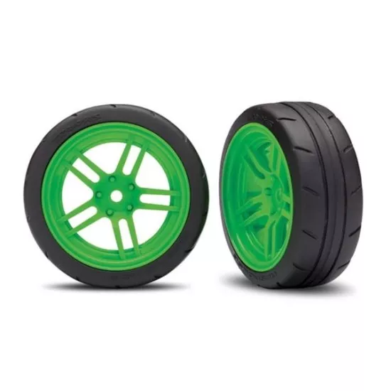 Tires and wheels, assembled, glued (split-spoke green VXL, TRX8373G