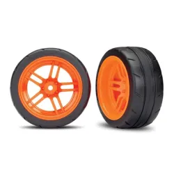Tires and wheels, assembled, glued (split-spoke orange VXL, TRX8374A