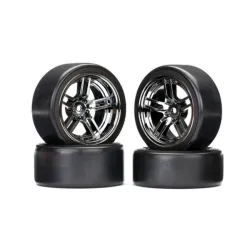 TIRES AND WHEELS, ASSEMBLED, GLUED (SPLIT-SPOKE BL, #TRX8378