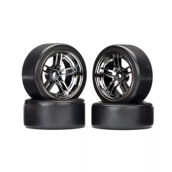 TIRES AND WHEELS, ASSEMBLED, GLUED (SPLIT-SPOKE BL, #TRX8378