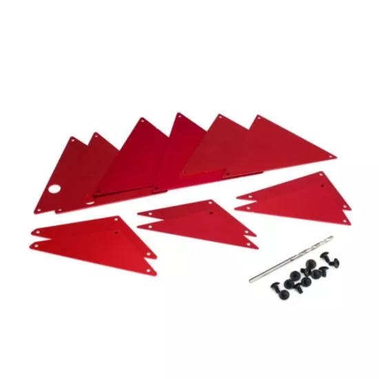Tube chassis, inner panels, aluminum (red-anodized) (front (2)/ wheel well (4)/