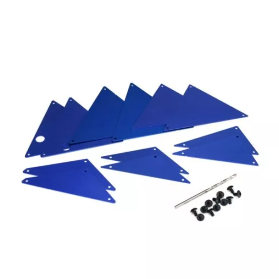 Tube chassis, inner panels, aluminum (blue-anodized) (front (2)/ wheel well (4)/