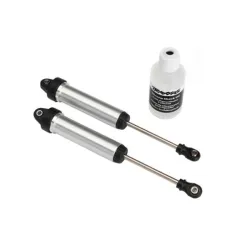 Shocks, GTR, 134mm, silver aluminum (fully assembled w/o springs) (front, no thr
