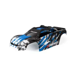 BODY, E-REVO, BLUE/ WINDOW, GRILLE, LIGHTS DECAL SHEET (ASSEMBLED WITH FRONT & REAR BODY MOUNTS AND REAR BODY SUPPORT FOR CLIPLESS MOUNTING)