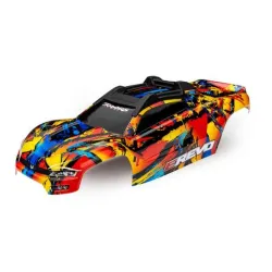 Body, E-Revo, Solar Flare (painted, decals applied) (assembled with front & rear body mounts and rear body support for clipless mounting)