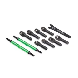 Toe links, E-Revo VXL (TUBES green-anodized, 7075-T6 aluminum, stronger than tit