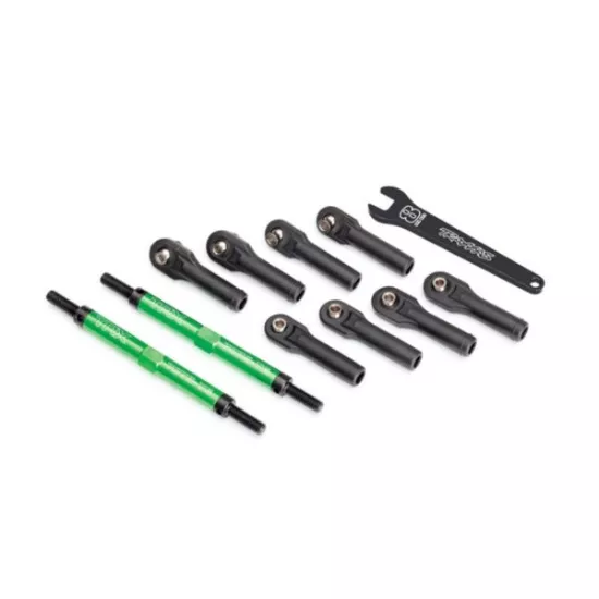 Toe links, E-Revo VXL (TUBES green-anodized, 7075-T6 aluminum, stronger than tit