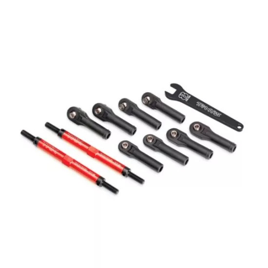 Toe links, E-Revo VXL (TUBES red-anodized, 7075-T6 aluminum, stronger than titan