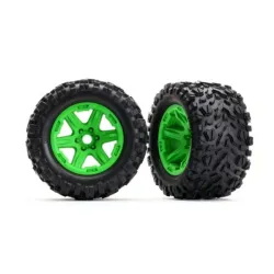 Tires & wheels, assembled, glued (green wheels, Talon EXT tires, foam inserts) (