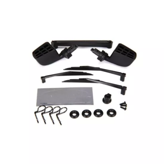 Mirrors, side, black (left & right)/ o-rings (4)/ windshield wipers, left, right, TRX8817