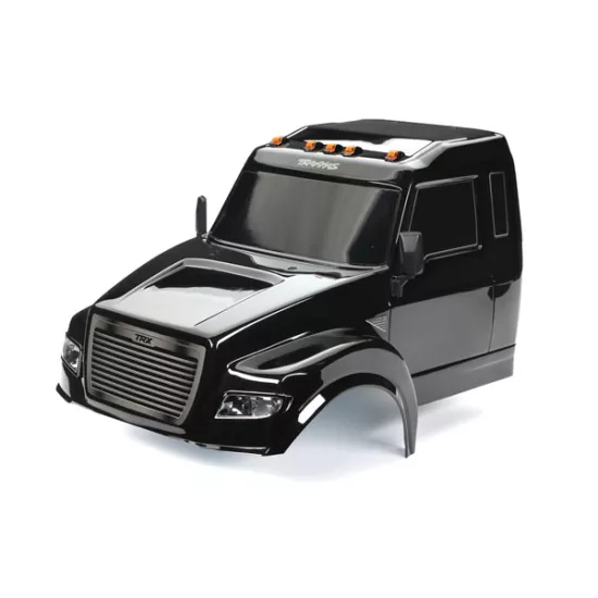 Body, TRX-6 Ultimate RC Hauler, black (painted, decals applied) (includes headlights, roof lights, & side mirrors)