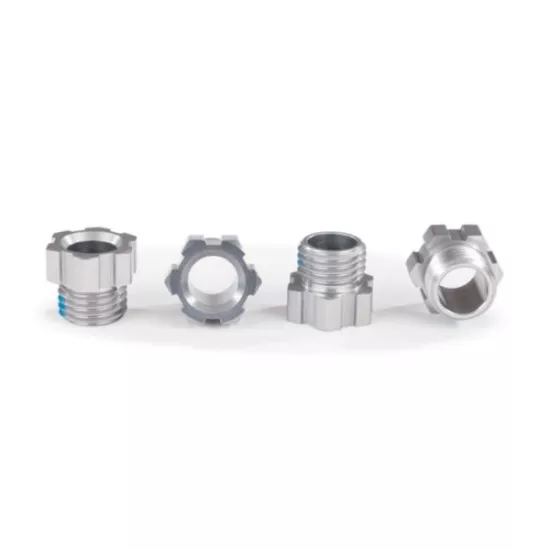 Stub Axle Nut, Aluminum (Gray-Anodized) (4)