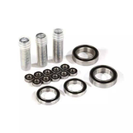 Ball bearing set, TRX-4 Traxx, black rubber sealed, stainless (contains 5x11x