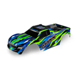 Body, Maxx, green (painted, decals applied) (fits Maxx with extended chassis (352mm wheelbase))