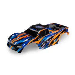 Body, Maxx, orange (painted, decals applied) (fits Maxx with extended chassis (352mm wheelbase))