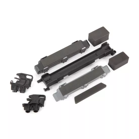 Battery hold-down/ mounts (front & rear)/ battery compartment spacers/ foam pads (fits Maxx with extended chassis (352mm wheelbase))