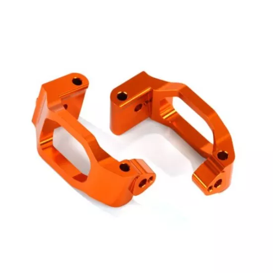 Caster blocks (c-hubs), 6061-T6 aluminum (orange-anodized), left & right/ 4x22mm
