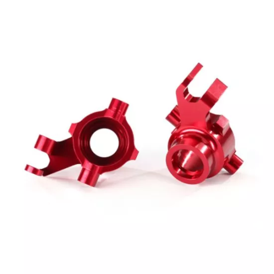 Steering blocks, 6061-T6 aluminum (red-anodized), left & right