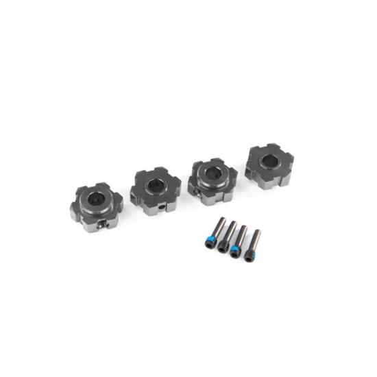 Wheel hubs, hex, aluminum (gray-anodized) (4)/ 4x13mm screw pins (4)