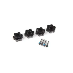 Wiel meenemers, hex, aluminium (zwart geanodiseerd) (4) / 4x13mm schroefpennen (4)