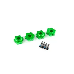 Wheel hubs, hex, aluminum (green-anodized) (4)/ 4x13mm screw pins (4)