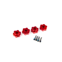 Wheel hubs, hex, aluminum (red-anodized) (4)/ 4x13mm screw pins (4)