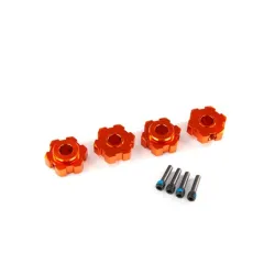 Wheel hubs, hex, aluminum (orange-anodized) (4)/ 4x13mm screw pins (4)