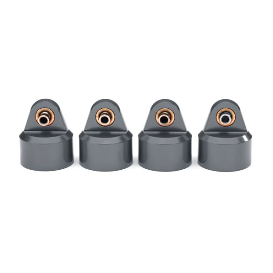 Shock caps, aluminum (gray-anodized), GT-Maxx, shocks (4)