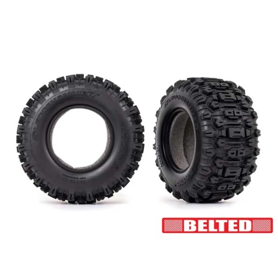 Tires, Sledgehammer All-Terrain 2.8' (belted, dual profile (2.9' outer, 3.8' inner)) (2)/ foam inserts (2)