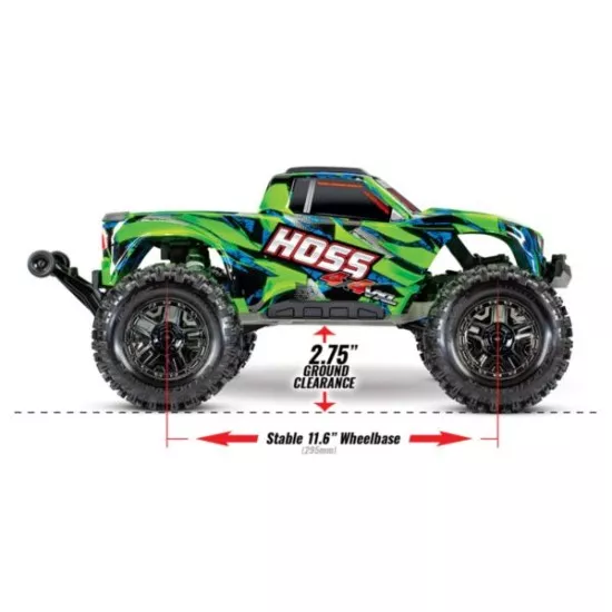 Traxxas Hoss 1op10 Scale 4WD Brushless Electric Monster Truck VXL-3S Groen