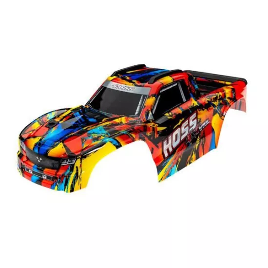 Body, Hoss® 4X4 VXL, Solar Flare (painted, decals applied) (assembled with front & rear body mounts and rear body support for clipless mounting)