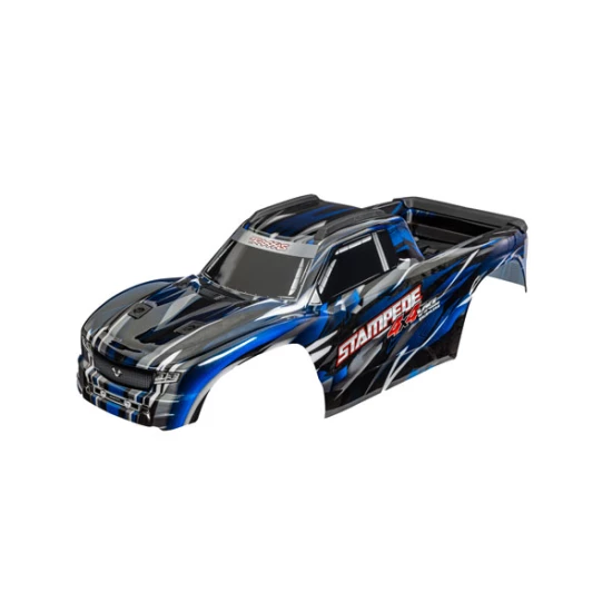 Body, Stampede 4X4 VXL, blue (painted, decals applied) (assembled with front & rear body mounts and rear body support for clipless mounting)