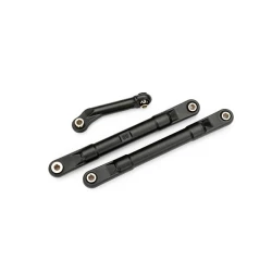 Toe links, molded composite, 98mm (88mm center to center) (black) (2)/ steering link (1)