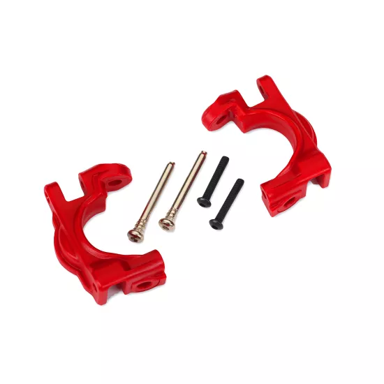 Caster blocks (c-hubs), extreme heavy duty, red (left & right)/ 3x32mm hinge pins (2)/ 3x20mm BCS (2) (for use with #9080 upgrade kit)