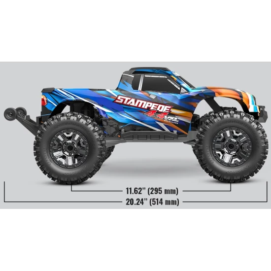 Traxxas Stampede 4X4 VXL HD zonder batterij en lader blauw