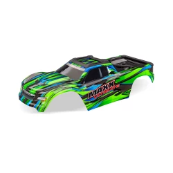 Body, Maxx Ultimate, green (painted, decals applied) (fits Maxx with extended chassis (352mm wheelbase))