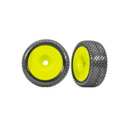 Tires & wheels, assembled, glued (yellow dished 3.0
