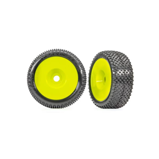 Tires & wheels, assembled, glued (yellow dished 3.0
