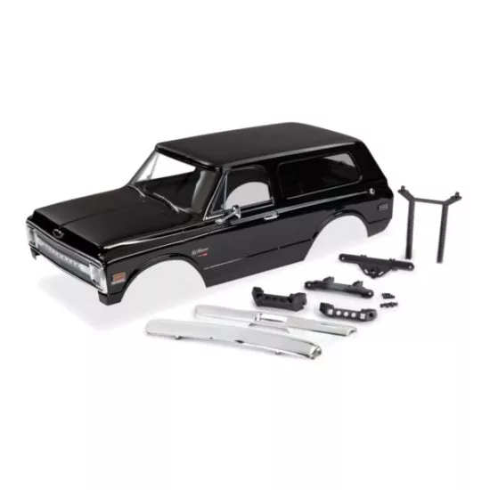 Body, Chevrolet Blazer (1969), complete (black) (includes grill, side mirrors, door handles, windshield wipers, front & rear bumpers, decals)