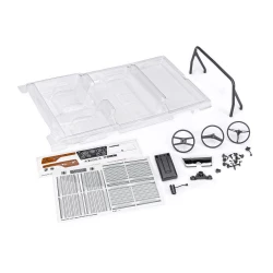 Interior, Chevrolet Blazer (1969 -1972) (clear, requires painting) (includes rollbar, gauge bezel, steering wheel and column, shifter, armrest, decals) (fits #9111 and 9112 bodies) (requires #9128 body cage for installation)