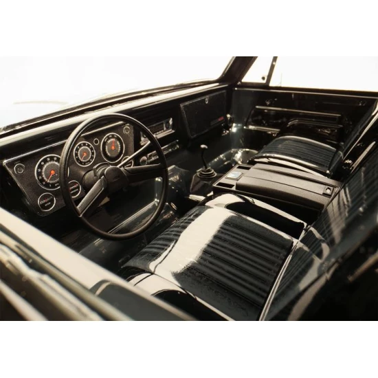 Interior, Chevrolet Blazer (1969 -1972) (black) (includes rollbar, gauge bezel, steering wheel and column, shifter, armrest, decals) (fits #9111 and 9112 bodies) (requires #9128 body cage for installation)