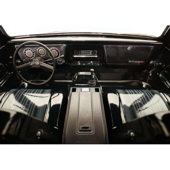Interior, Chevrolet Blazer (1969 -1972) (black) (includes rollbar, gauge bezel, steering wheel and column, shifter, armrest, decals) (fits #9111 and 9112 bodies) (requires #9128 body cage for installation)