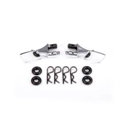 Mirrors, side, chrome (left & right)/ o-rings (4)/ body clips (4) (fits #9111 body)