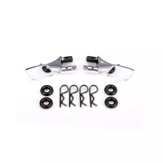 Mirrors, side, chrome (left & right)/ o-rings (4)/ body clips (4) (fits #9111 body)