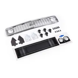 Grille, Chevrolet Blazer (1972)/ grille retainers (5)/ headlight housing (2)/ lens (2)/ 2.6x8 BCS (5)/ 2.5x6 BCS (4) (fits #9111 body)